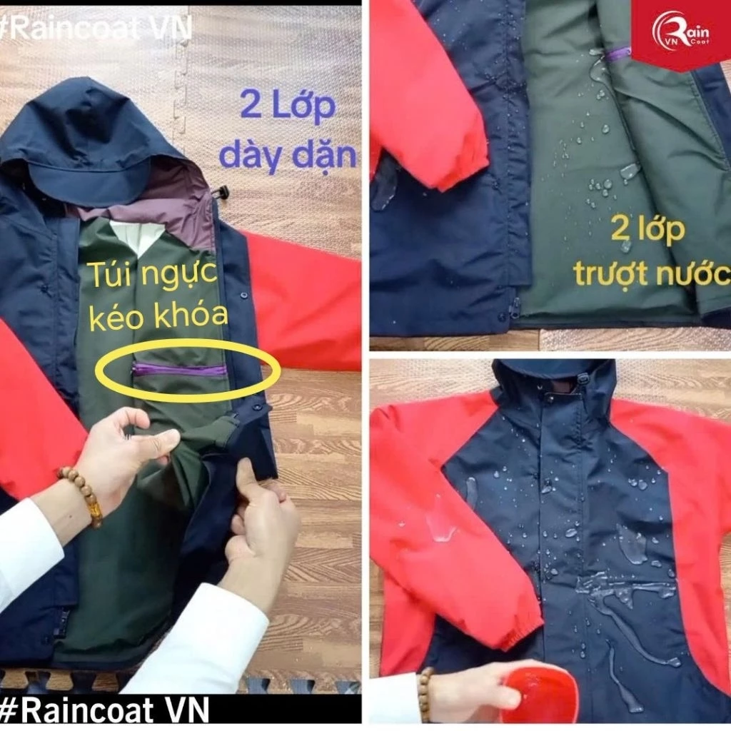 ชุดเสื้อกันฝน GoreTex 2 ชั้น เคลือบลาเท็กซ์ พร้อมแถบสะท้อนแสง thumbnail 5