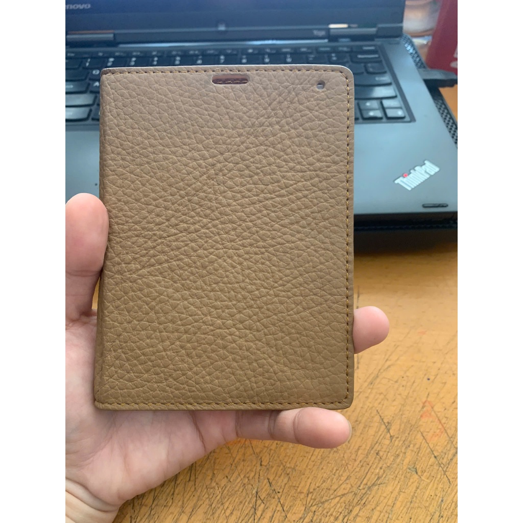 Blackberry Passport Silver เคสหนังพับหนังวัวแท้ติดกาวตรงอุปกรณ์