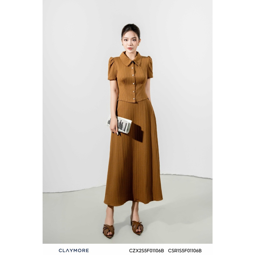 CLAYMORE MS CSR1S5F01106B เสื้อครอปคอปกบัวผู้หญิง