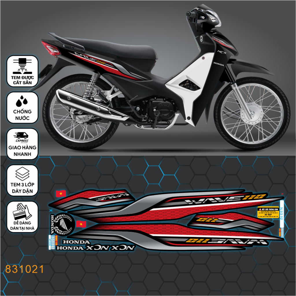 แสตมป์ Wave alpha 110 - ของแท้ รุ่น Thai NCX - 831021 - ปั้มถอดคลื่น 3 ชั้น