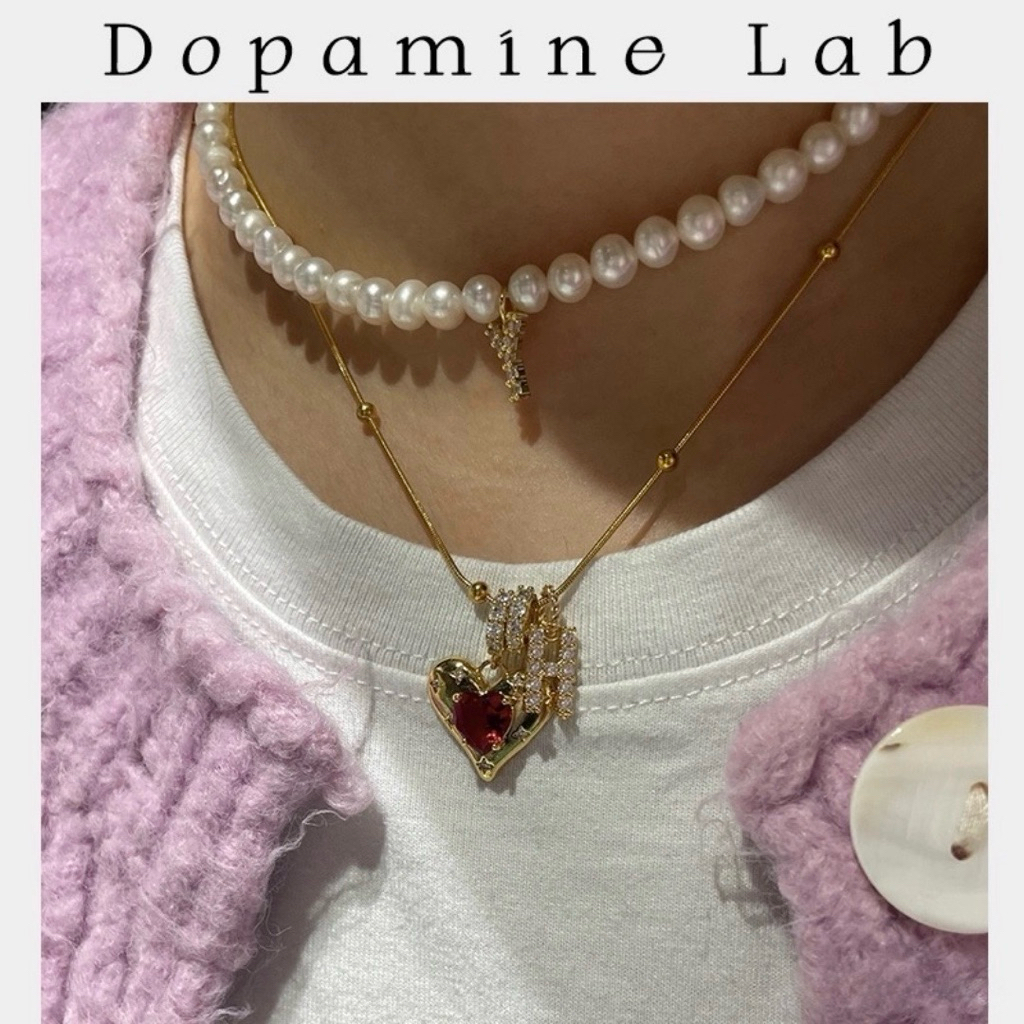 สร้อยคอหิน Dopamine Cubic Zirconia Heart (ข้อความหมายเหตุ)