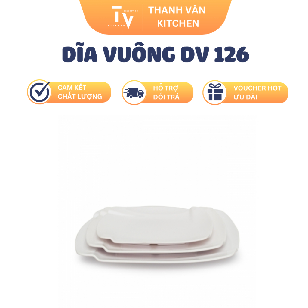 จานสี่เหลี่ยม DV 126 (TV896)