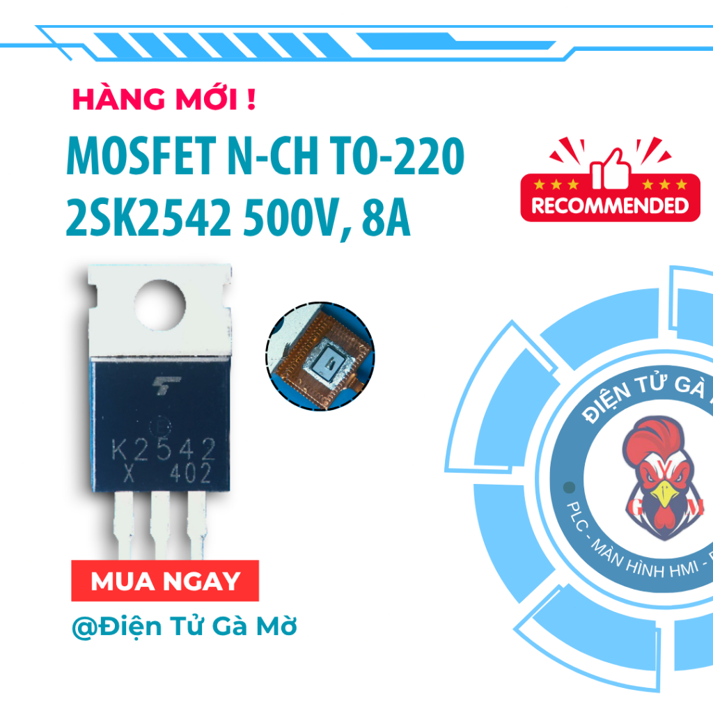[1 CON] N-Channel Mosfet N Channel, 2SK2542 K2542 500V, 8A TO-220 นําเข้าใหม่