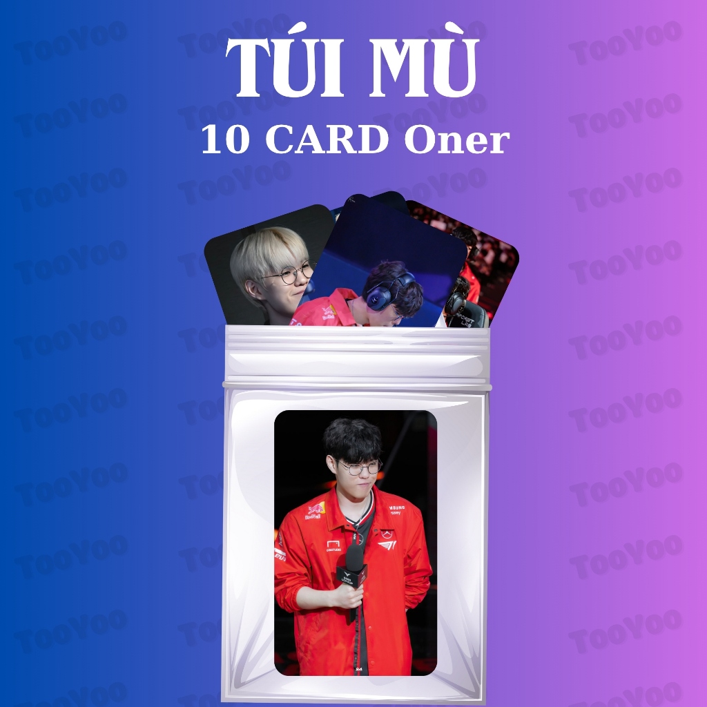 ตาบอดกระเป๋าประกอบด้วยการ์ด Oner T1 จํานวน 10 ใบ ที่มีมุมที่ไม่ซ้ํากัน TooYoo CARD0094
