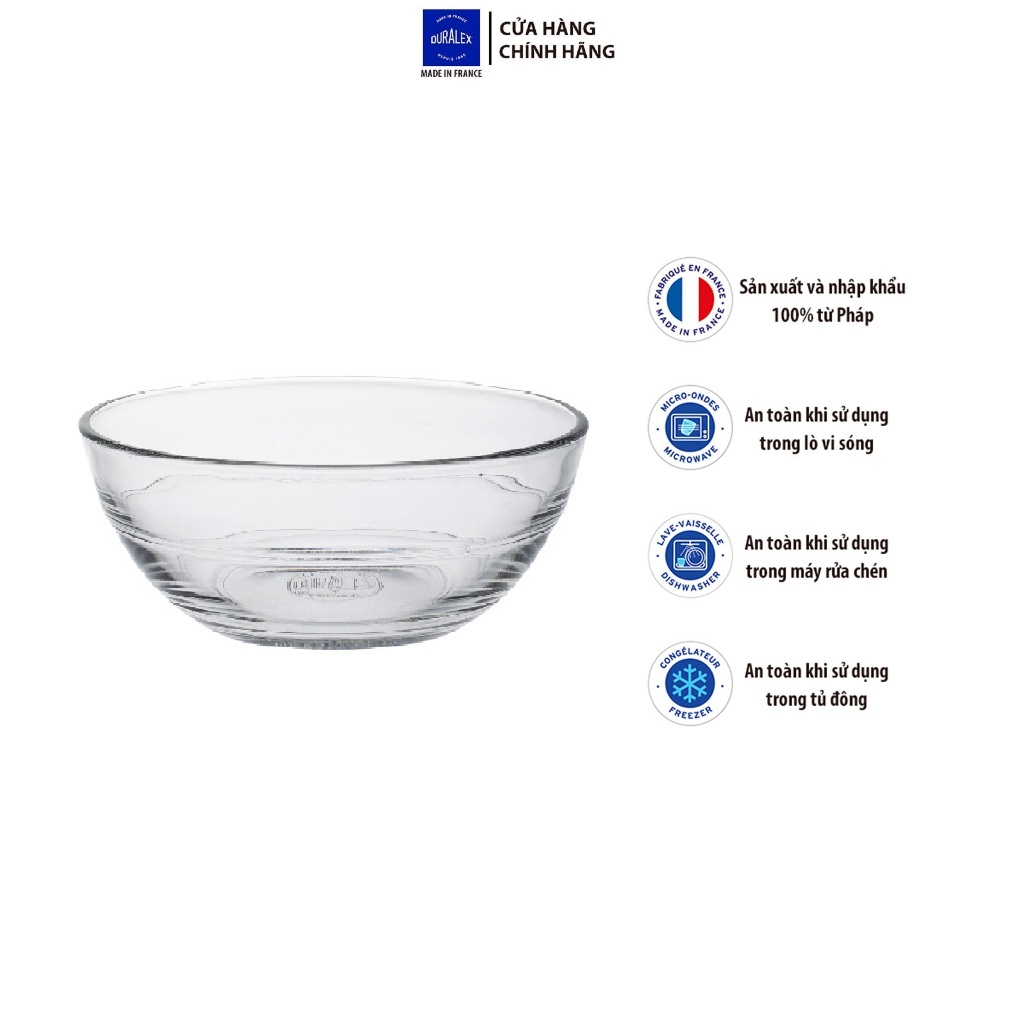 ชุดชาม 6 ใบ D2016A Duralex - Gigogne in Clear 17cm กระจกนิรภัยคุณภาพสูงฝรั่งเศส [ของแท้]