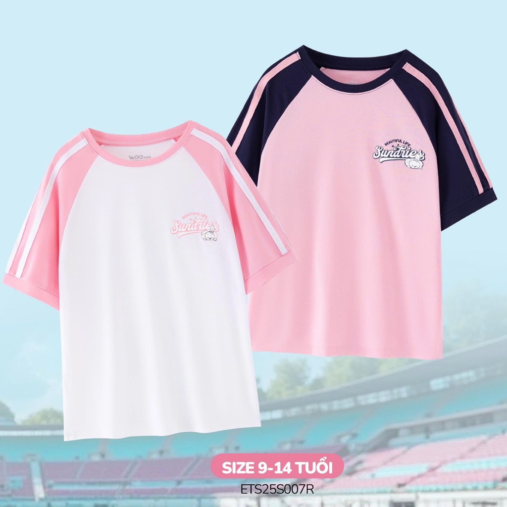 เสื้อยืดคอปกไม่มีโปร่งสําหรับเด็กผู้หญิง ETS25S007R (9-16 ปี) - Wookids