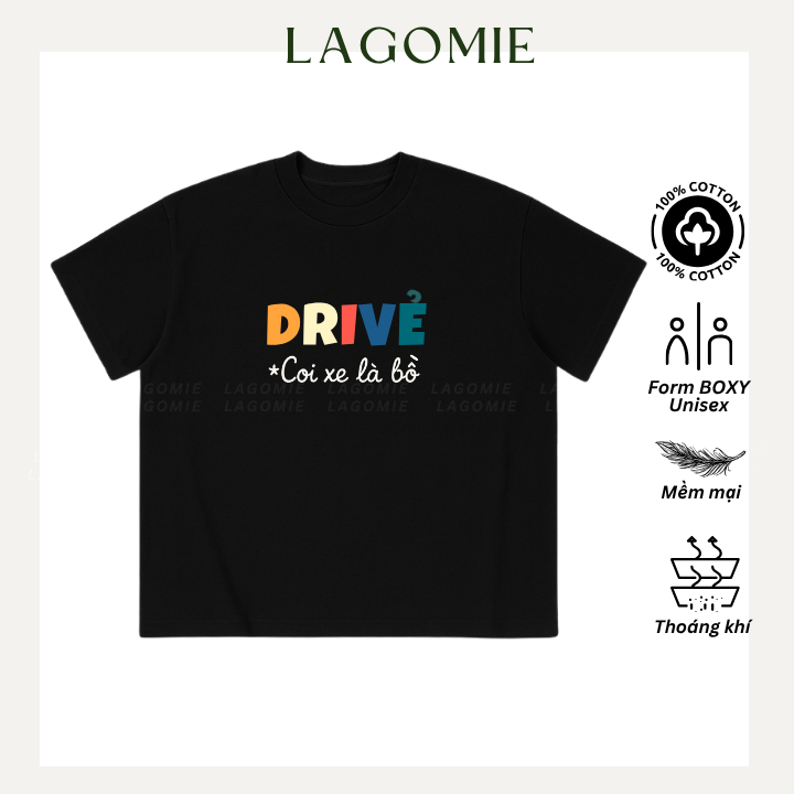 Boxy Local Brand เสื้อยืดพิมพ์ลายตัวอักษร DRIVER GO A BOY ผ้าฝ้าย 100% ผู้ชายและผู้หญิง Unisex ยี่ห้