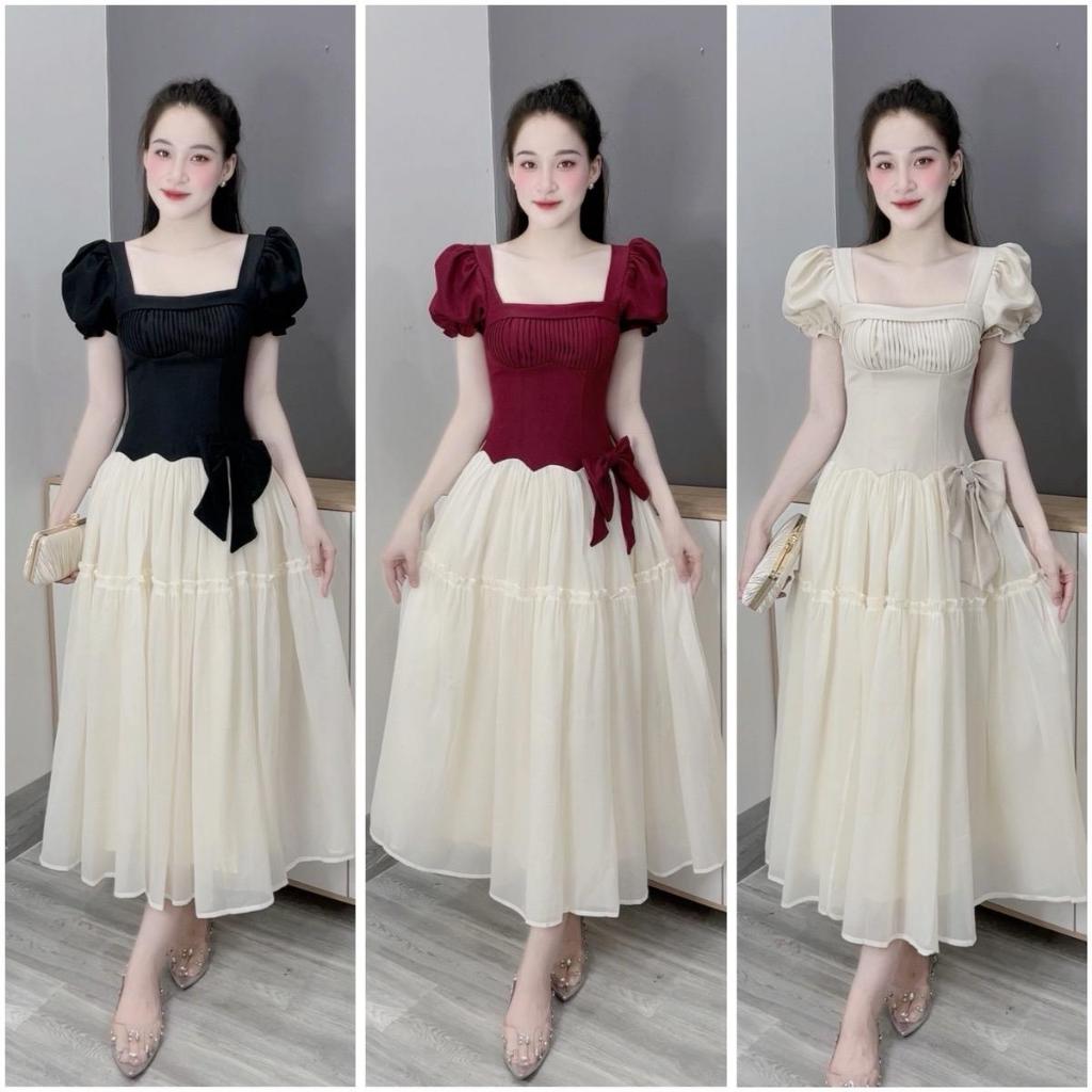 เดรสดีไซน์โบว์สวย 2 แบบ สั้นและยาว โกดังขายส่ง เหียน เป่าหงอค[ง465]