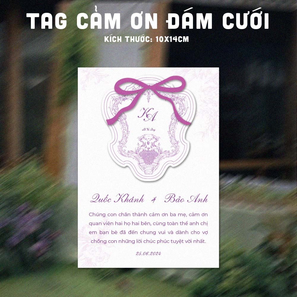 ขอบคุณแท็กสําหรับ FAMILY TABLE MODERN โมเดลชามสีม่วง 3 มิติ - วันที่เรา - VU QHY CEREMONY - MARARRIA