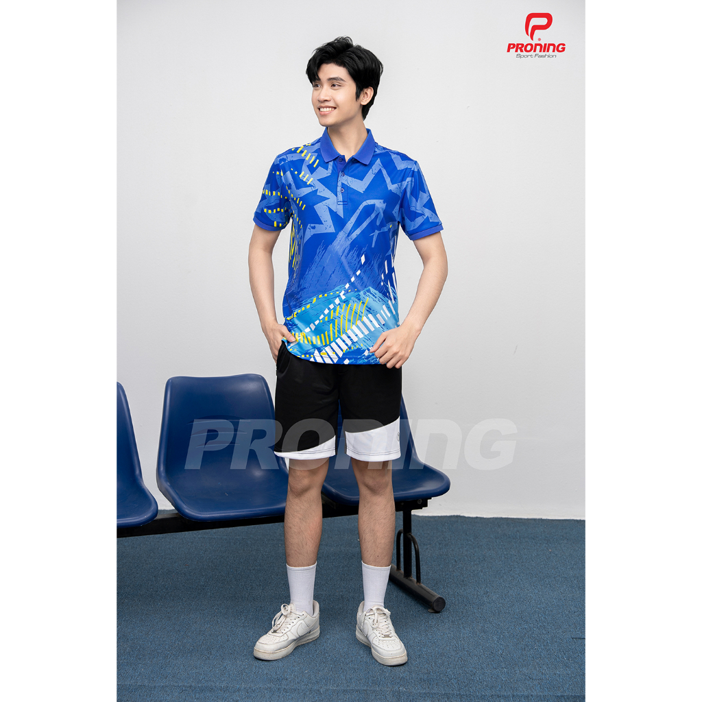 Proning MC 9139 เสื้อแบดมินตันคอปกผู้ชาย ผ้า Sesame Spandex คุณภาพสูง ระบายอากาศได้ดี ยืดหยุ่นดี
