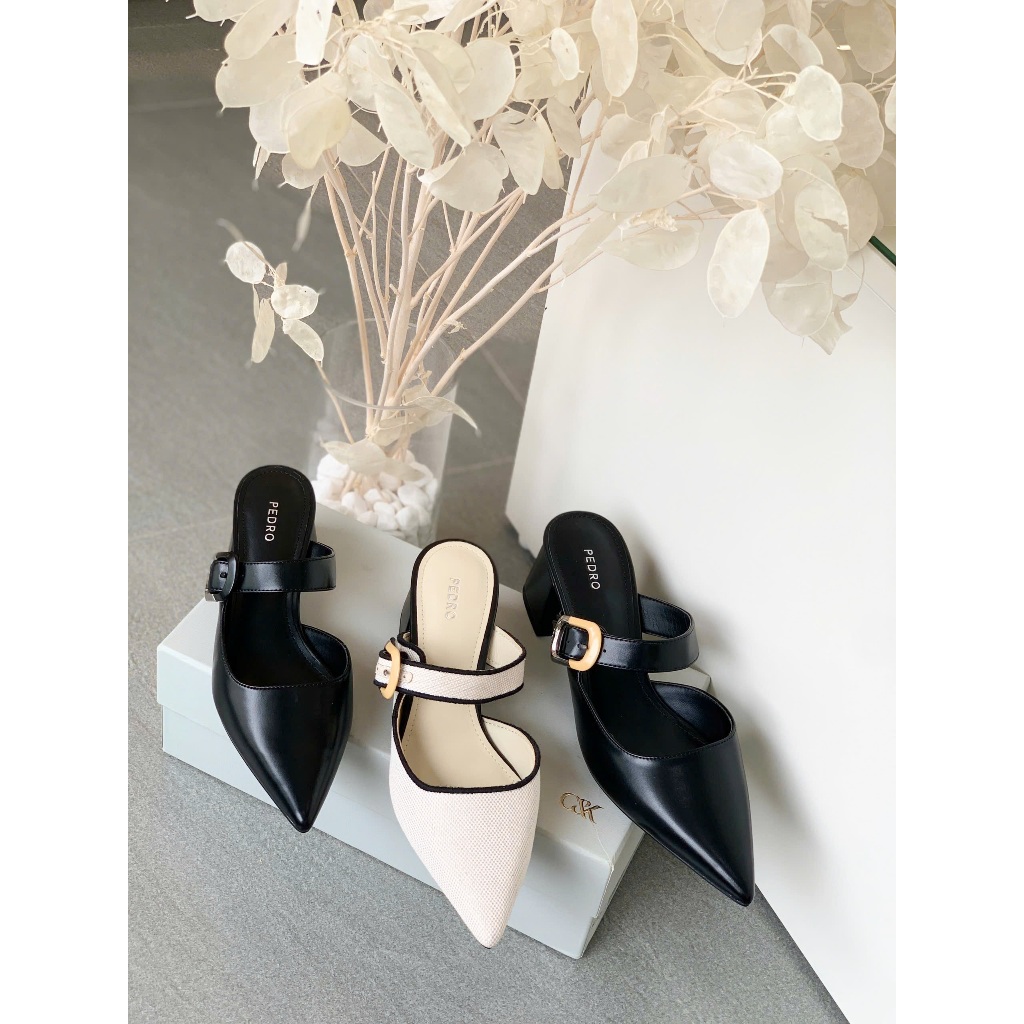 PEDRO รองเท้าโลฟเฟอร์ส้นเหลี่ยมหัวแหลม - คุณภาพของแท้