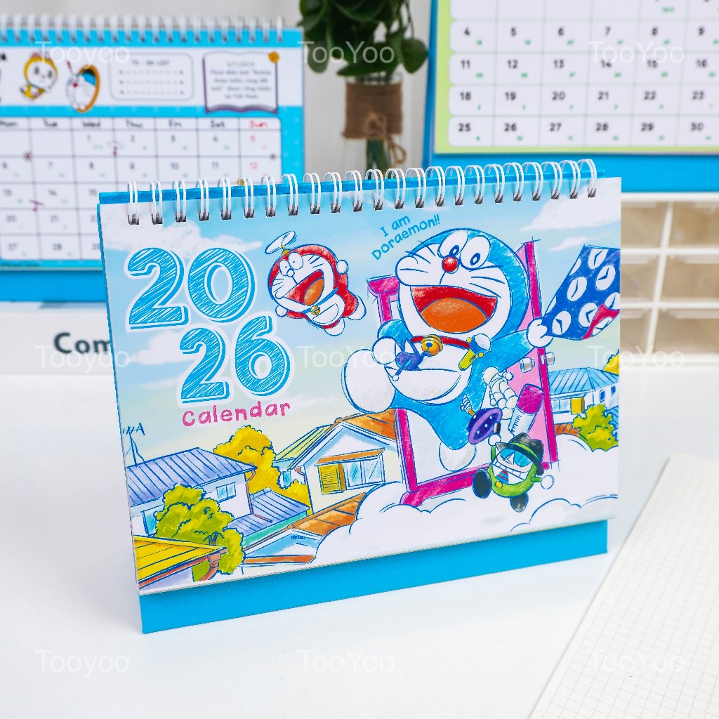 ปฏิทินตั้งโต๊ะ 2026 Doraemon Style Hand Painted TooYoo BK02030