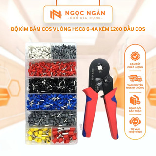 [SALE MẠNH] Bộ kìm bấm cốt vuông 10mm² kèm 1200 đầu cos đồng mạ kẽm cho thợ điện, Kìm bấm cos tủ điện đa năng #@