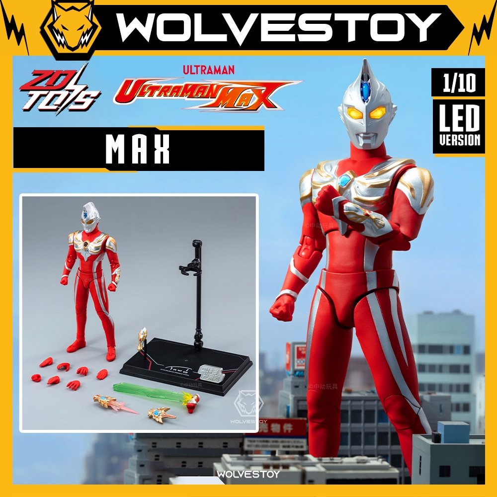 ZD ของเล่น Ultraman MAX Led Ver. โมเดล Electro-optical Superman 1/10 Action Figure