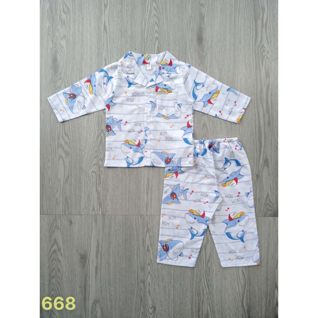 โมเดลคัดเกรด จาก 9 - 25 กก. ชุดนอนเด็กผู้ชายกางเกงขายาวใส่อยู่บ้านผ้าลินินลายน่ารักมากมาย