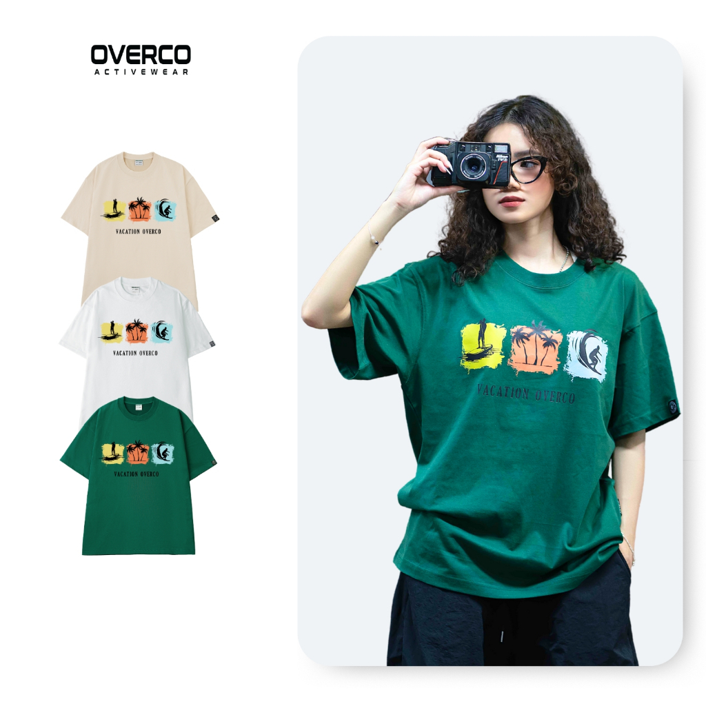 เสื้อยืด Overco Vacation สําหรับผู้ชายและผู้หญิง ผ้าคอตตอนคุณภาพสูง นุ่ม เนียน เย็นสบาย O1A113