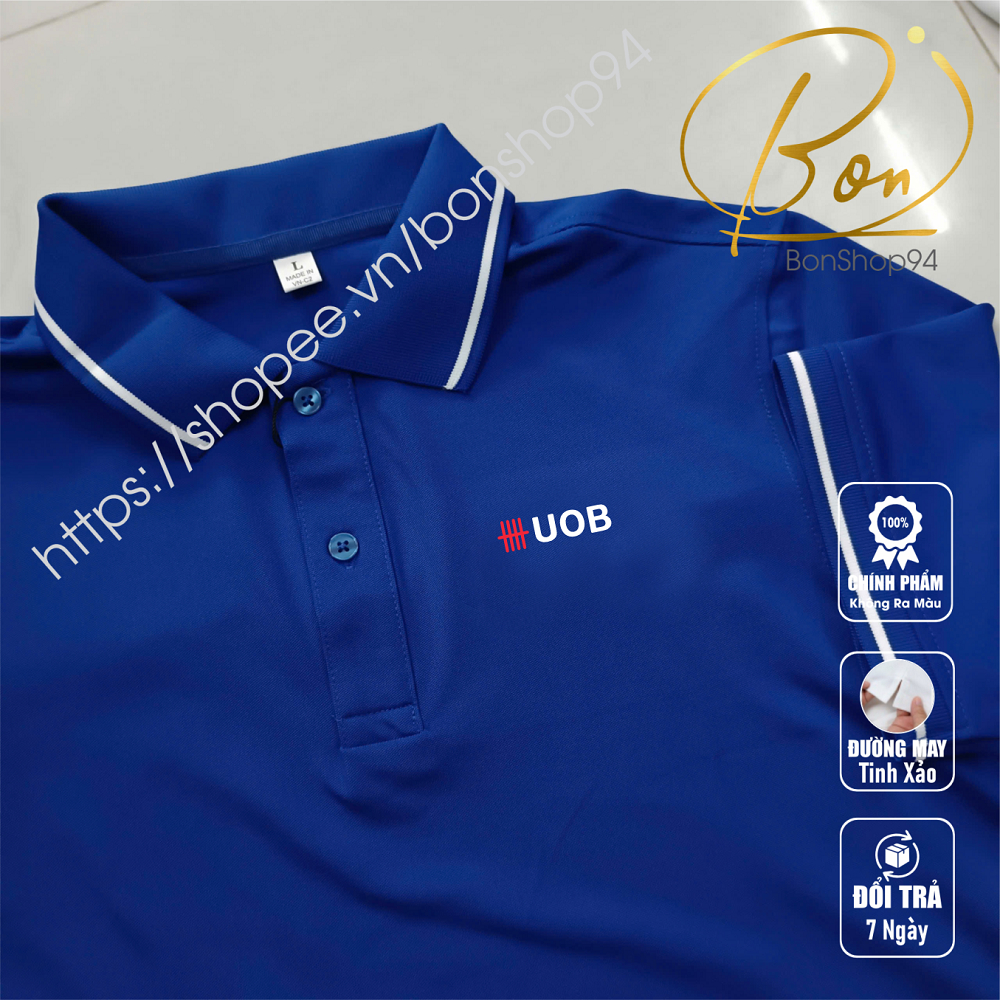 UOB Bank Polo T-shirt - ผ้าจระเข้ CVC พรีเมี่ยม หนา เนียน เย็นสบาย - ทนทาน ต่อต้านริ้วรอย - BonShop94