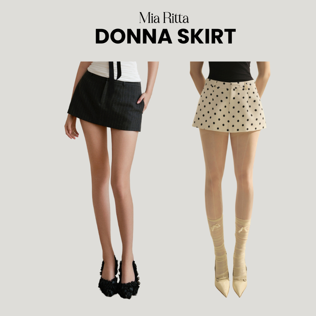 Donna Skirt Mia Ritt V1082 กระโปรงทรงเอ - กระโปรงทรงเอพร้อมกางเกง - กระโปรงสั้นเอวต่ํา