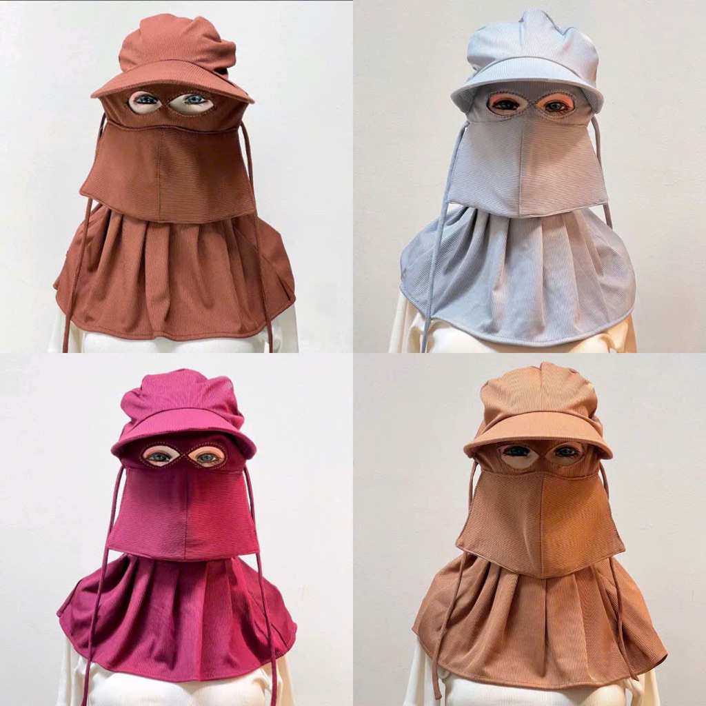 หน้ากากหมวกกันแดดปีกกว้าง 5 ชั้นสําหรับผู้หญิง