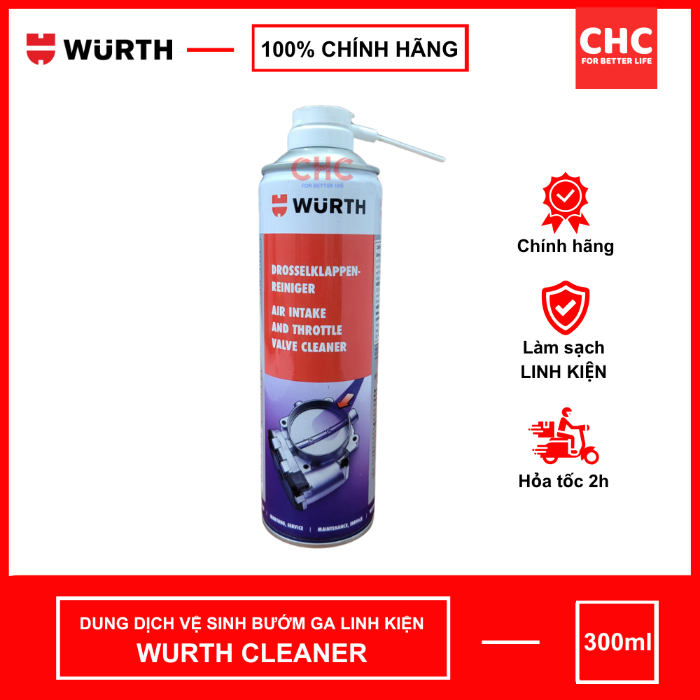 Wurth Cleaner 500ml น้ํายาทําความสะอาดปีกผีเสื้อ Wurth ทําความสะอาดส่วนประกอบ (ของแท้)