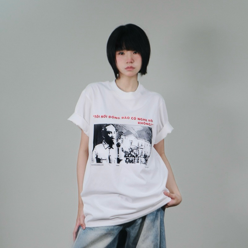 เสื้อยืดรักชาติ I SAY THE COMMARY WITH CLEAR LISTENING สําหรับผู้ชายและผู้หญิงผ้าฝ้าย 100% reeve.off