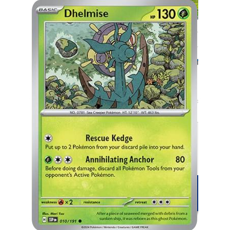 [การ์ดโปเกมอน TCG] Dhelmise - 010/191 - ทั่วไป
