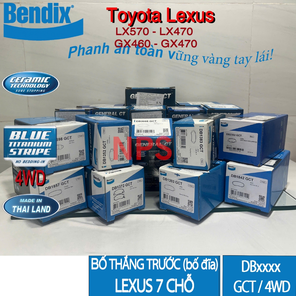 ผ้าเบรคหน้า (ผ้าดิส/ผ้าเบรค) TOYOTA LEXUS LX570, LX470, GX460, GX470 (Bendix)