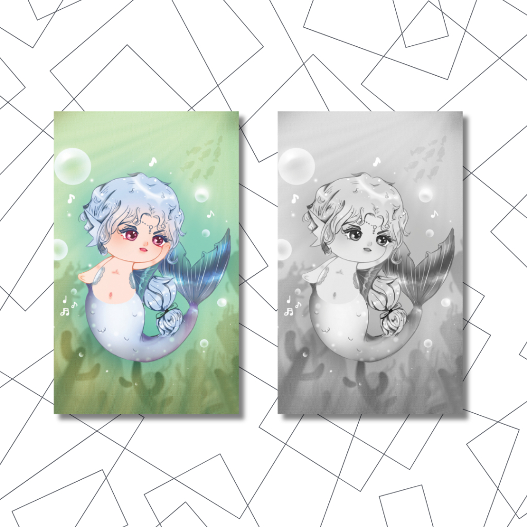 CORNERED CARD 5.5 x 9 MIYA – OC BLUE SEA FISH – TK SHOP