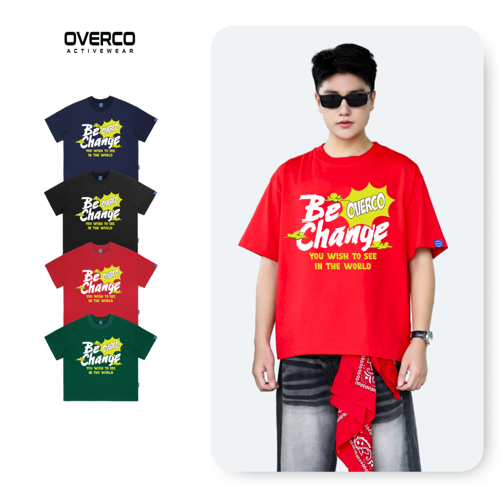 แบรนด์ท้องถิ่น OVERCO Form Boxy เสื้อยืด Unisex เปลี่ยน O6A27