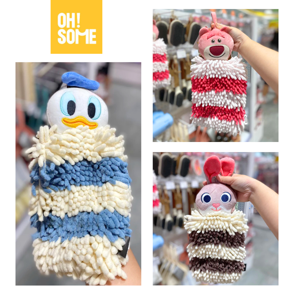 OHSOME x Disney- ผ้าเช็ดหน้า Disney แห้งเร็ว ดูดซับด้วยเป็ดโดนัลด์น่ารัก / หมีสตรอเบอร์รี่ / Judy Zo