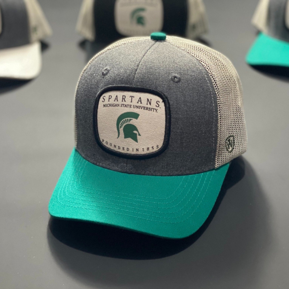 (NEW) MICHIGAN STATE หมวกและหมวก Unisex ผ้า KAKI แฟชั่นนําเข้า (รูปถ่ายจริง)