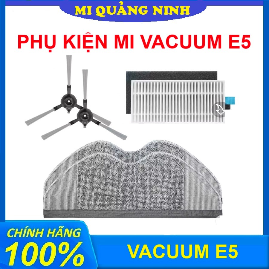 Mi Vacuum E5 Robot Vacuum อุปกรณ์เสริมเครื่องดูดฝุ่น - ตัวกรอง hepa, แปรงด้านข้าง, ผ้าทําความสะอาด