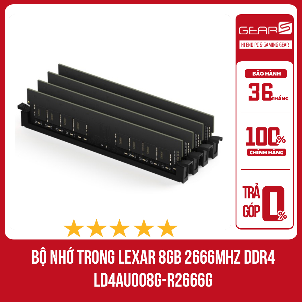 [เต็มภาษีมูลค่าเพิ่ม] RAM LEXAR 8GB 2666MHz DDR4 LD4AU008G-R2666G - 36 เดือน