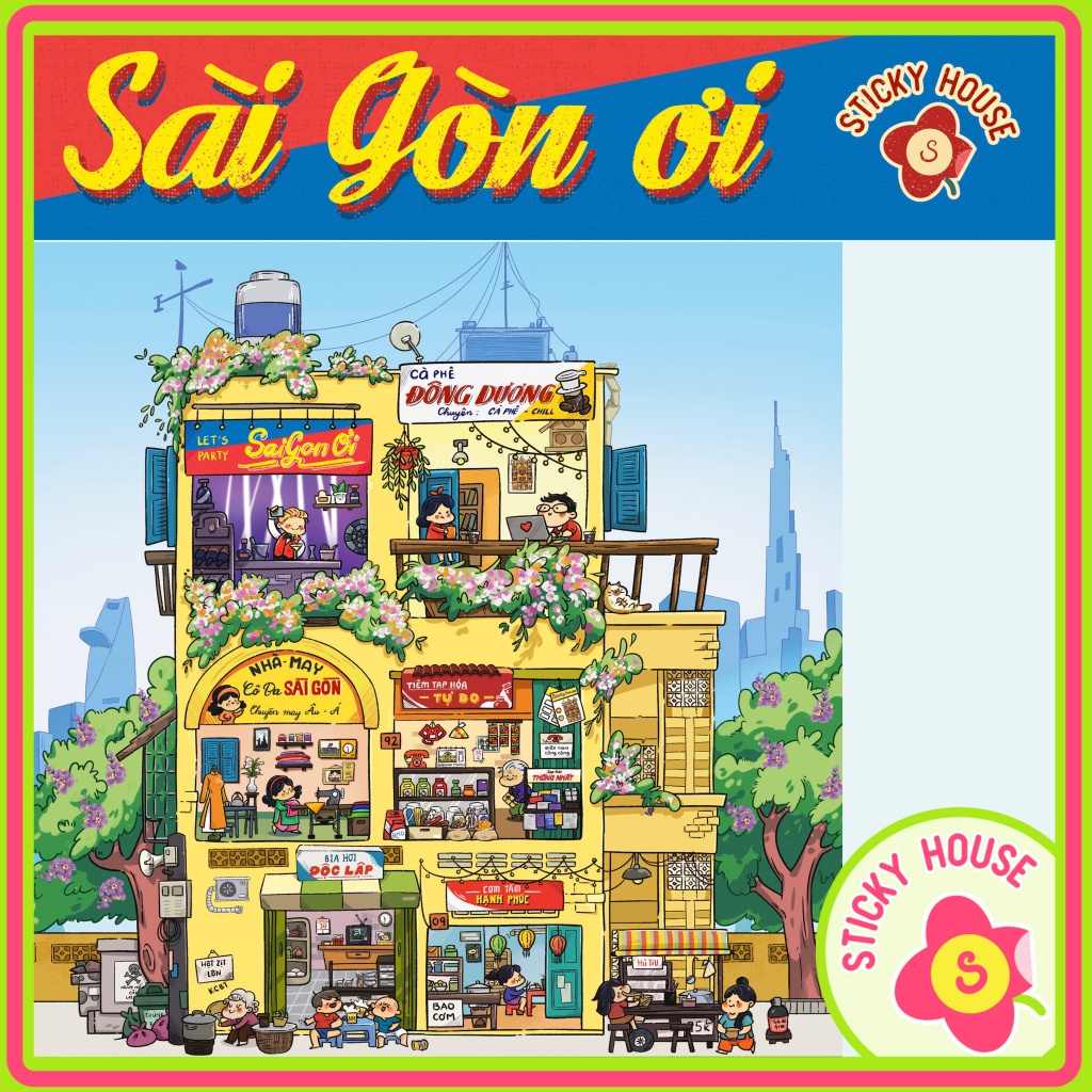 [พิเศษ] Oi 3D Sticker 23x33cm 3D Landscape Street, 3D Sticky House Sticker