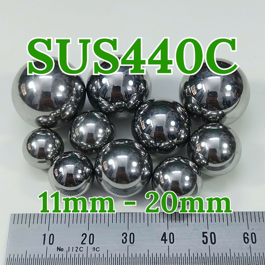 ลูกบอลสแตนเลส 440C (11-20 mm) เกรดแม่นยํา G10 สแตนเลส SUS440C ความแข็งสูง แม่เหล็ก ใช้สําหรับช่าง อุ