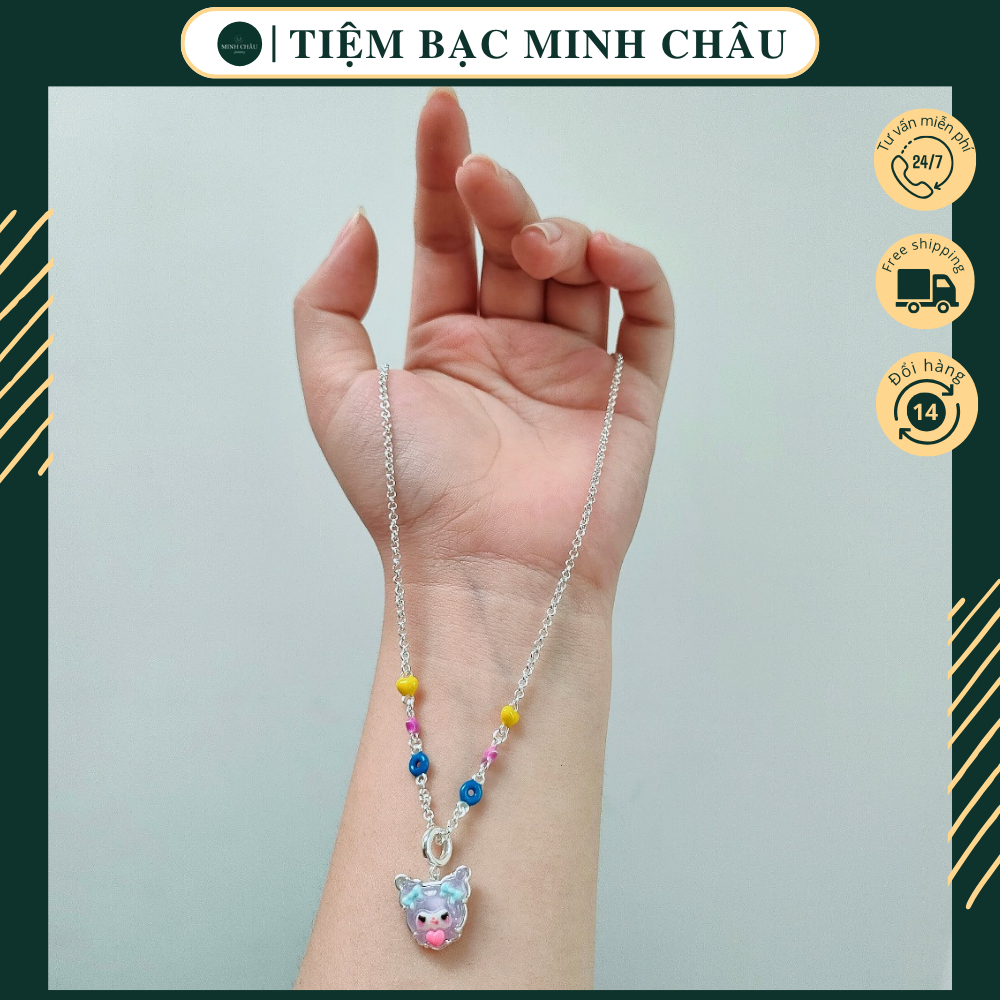 สร้อยคอเด็กพร้อมจี้คุโรมิสีม่วง DBP5004