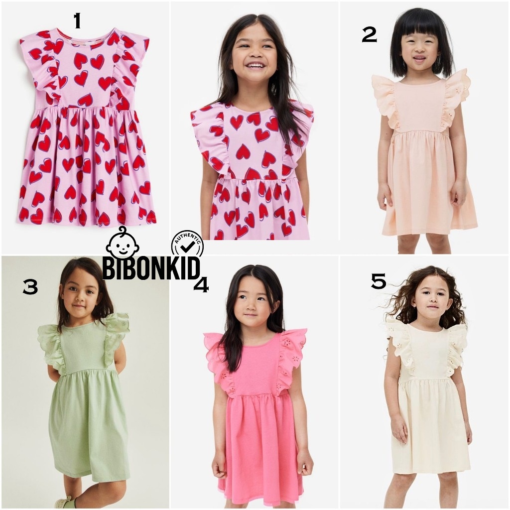 [Bibonkid] HM JAPAN เดรสนางฟ้าผ้าฝ้ายเด็ก ไซส์ 1.5-2y, 2-4y, 4-6y, 6-8y, 8-10y
