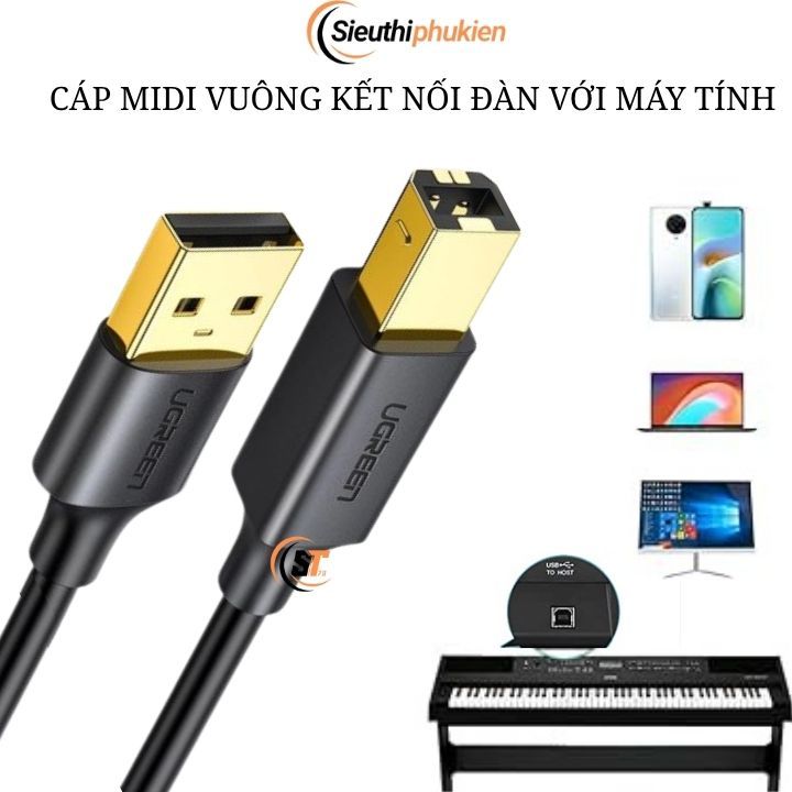 สาย Midi ทรงสี่เหลี่ยม เชื่อมต่อเปียโน ออร์แกน Launchkey ตัวควบคุม Midi พร้อมคอมพิวเตอร์ USB-B