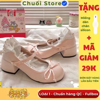 Giày lolita nữ da PU tổng hợp dệt vải đế cao su thanh lịch dịu dàng tinh tế nữ tính