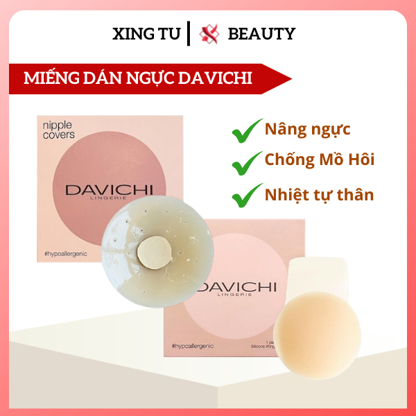 แผ่นแปะเต้านม Davichi แผ่นแปะเสริมหน้าอกความร้อนอัตโนมัติ กาวซุปเปอร์ที่มองไม่เห็น - Xingtu Beauty