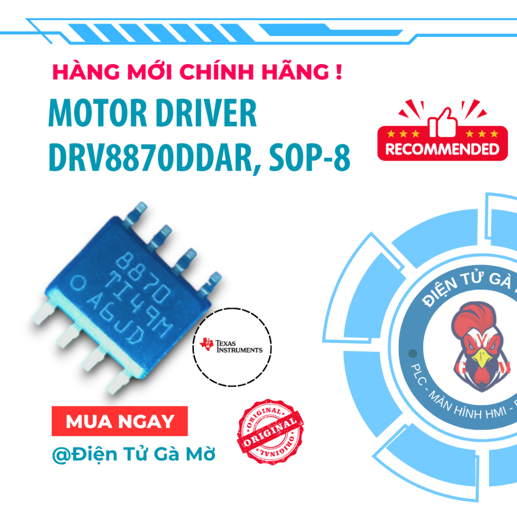 [1 CON] สติ๊กเกอร์ไดร์เวอร์มอเตอร์ DRV8870DDAR SOP-8 ใหม่ TI แท้ 100%