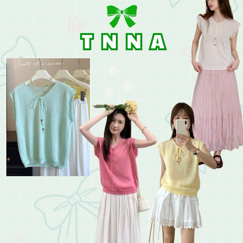 Tna_การควบคุมคุณภาพ เสื้อกันหนาวผู้หญิงคอเต่าแขนกุดลูกปัดไม้สไตล์พื้นฐานบางเบาสําหรับฤดูร้อน