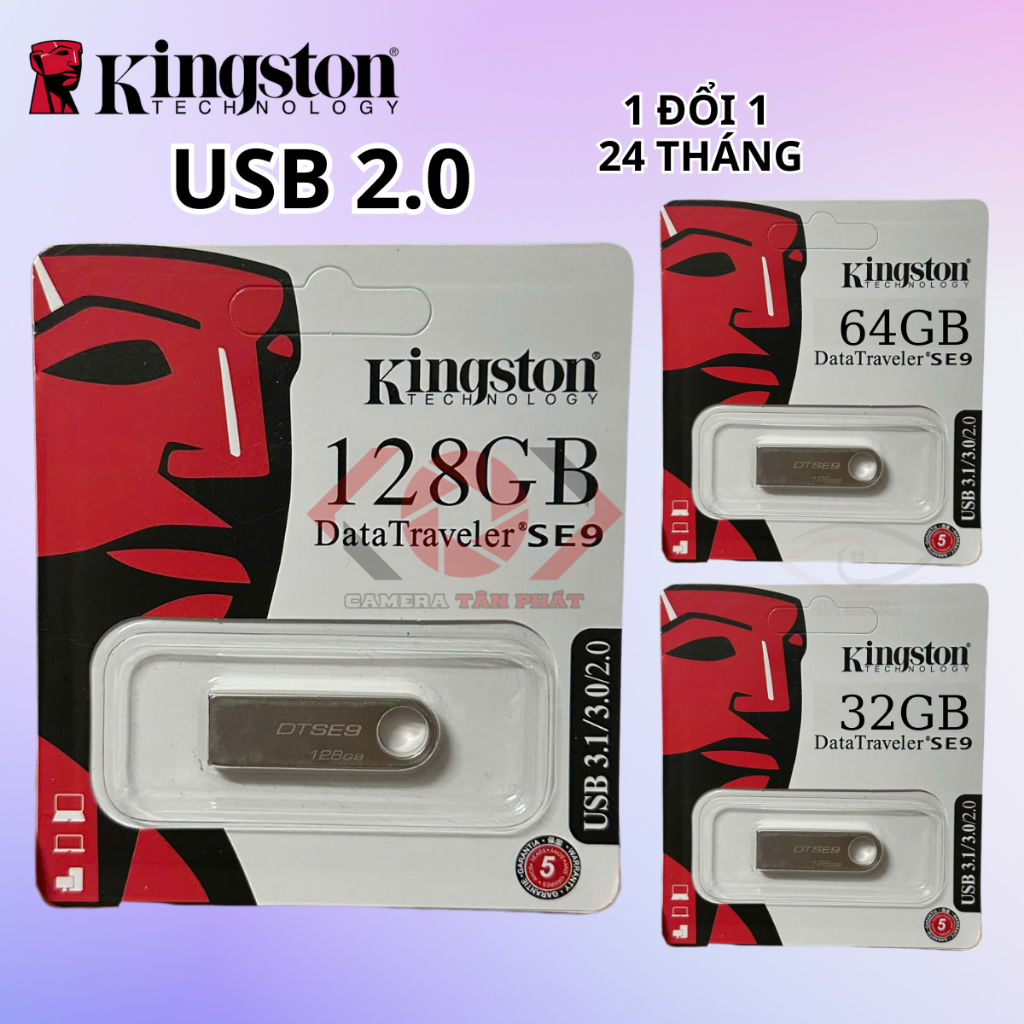 [นวัตกรรม 2 ปี] ของแท้ Kingston USB, 128GB 64GB 32GB 16GB 8GB 4GB 2GB Dtse9 Dt101 Cz33 U202