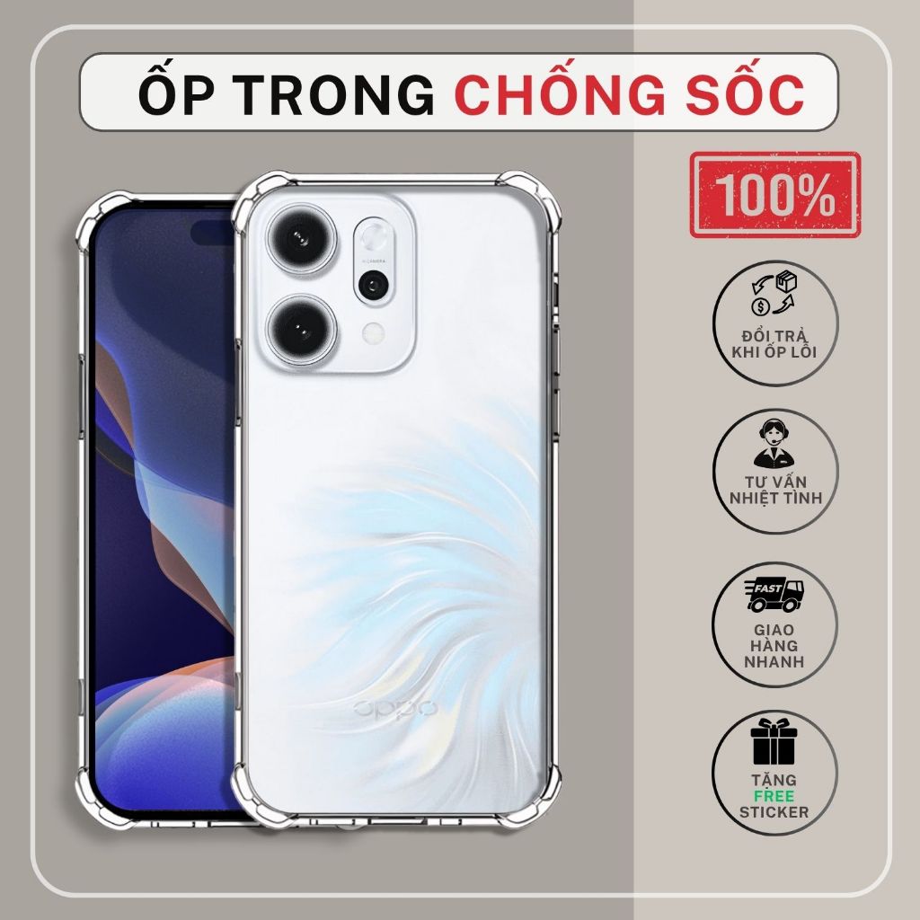 Oppo Reno14 F, Reno 14 Pro, Reno14 เคสกันกระแทกแบบใส |เคสโทรศัพท์ Oppo ป้องกันสีส้ม Wolfcase