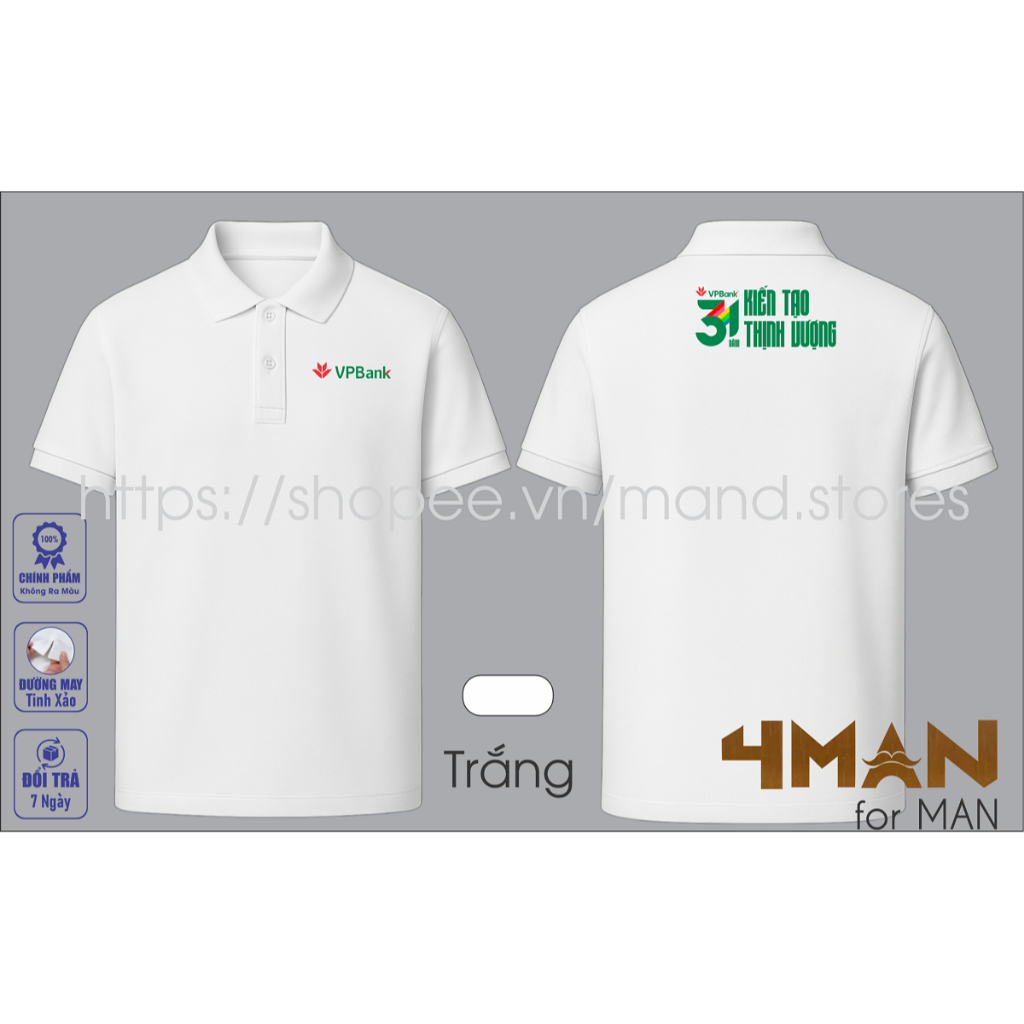 เสื้อยืด VPBank Bank 31 Years - PROSPERITY - เสื้อยืด CVC Crocodile หนา เรียบ เท่ - 4Man Store