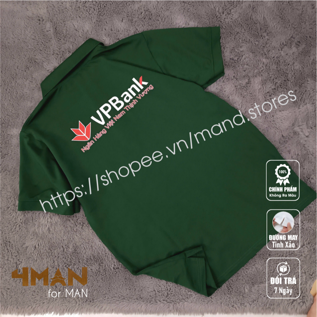 VPBank Bank Polo T-shirt - Prosperous Vietnam Bank - เสื้อยืด CVC Crocodile พร้อมหมวกหนาและเรียบ - 4