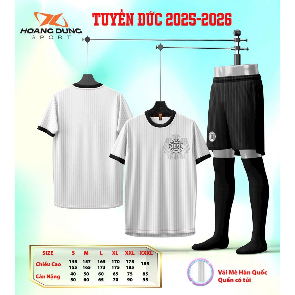 GERMAN WHITE CLUB FOOTBALL CLOTHING 2025 HD SPORT BREATHABLE STRETCH SESAME FABRIC