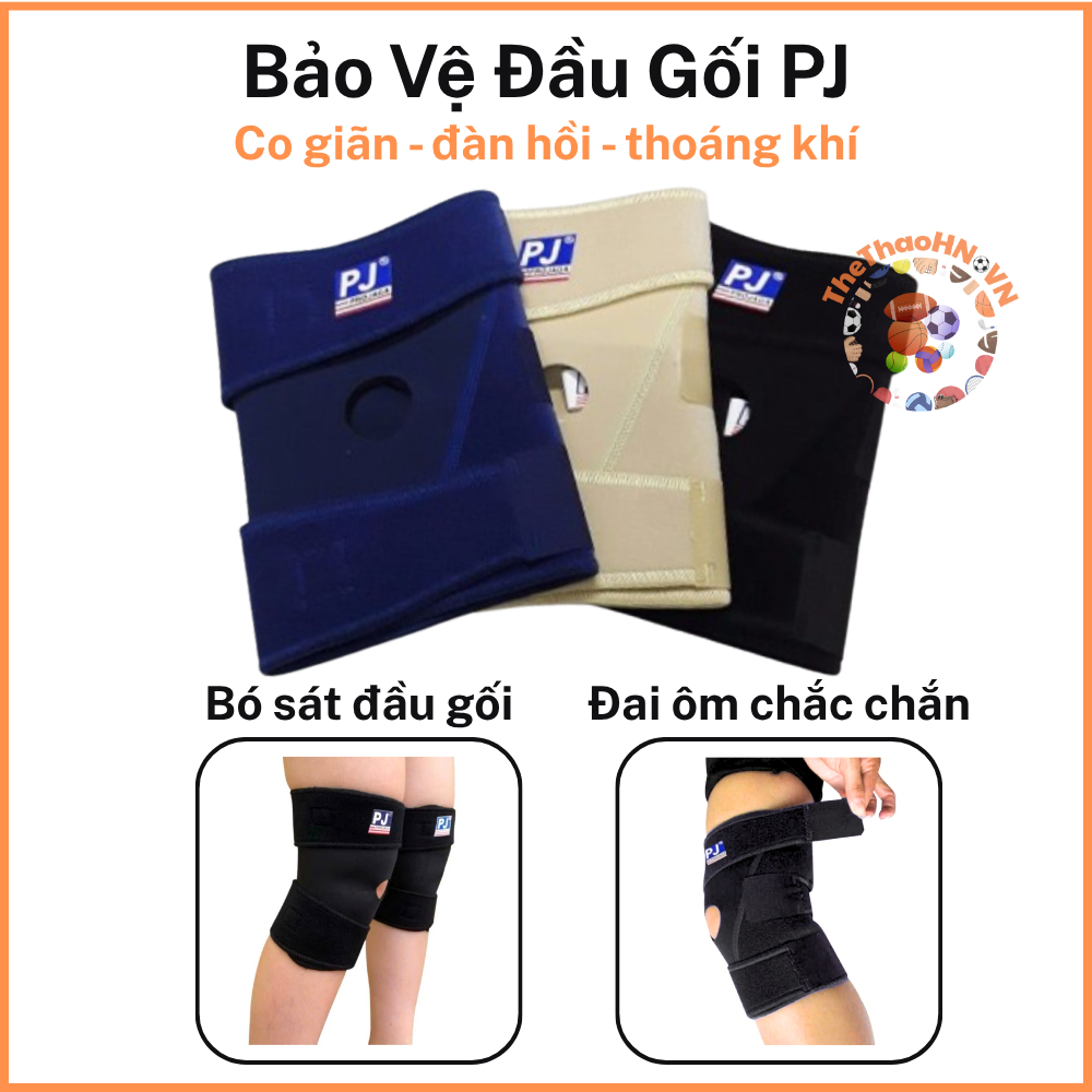 PJ Sports Knee Wrap - PJ Sports Knee Band - PJ 758A Hole Knee Band (1 ชิ้น)