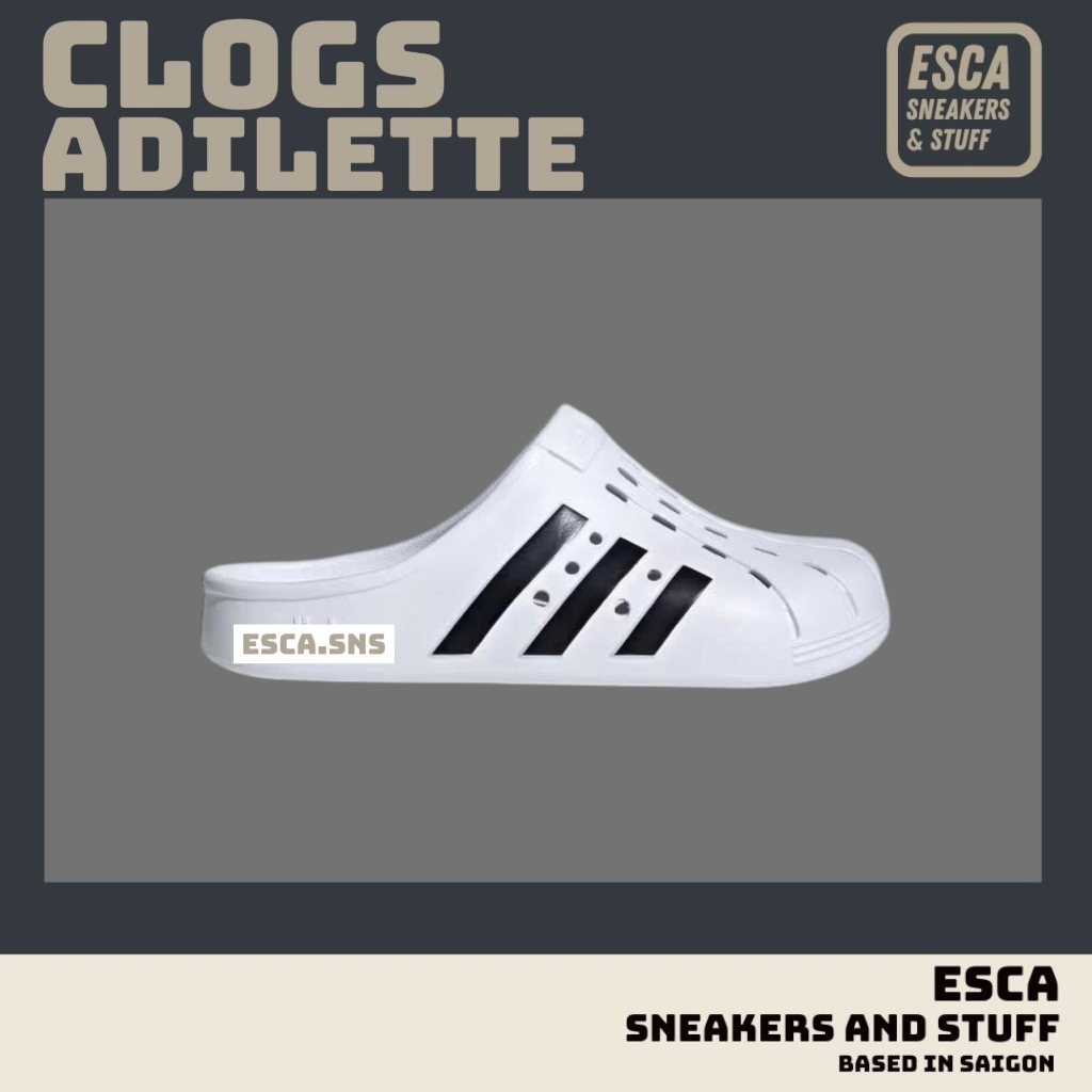 [GENUINE] DAS ADILETTE CLOG CLOUD รองเท้าแตะสีขาว - FY8970