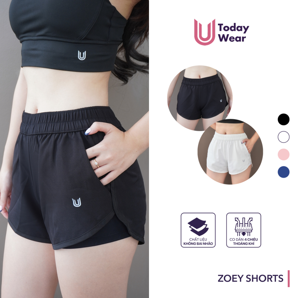 Zoey Short Today U Wear กางเกงกีฬาขาสั้นผู้หญิง ผ้าลม 2 ชั้นเท่ๆด้านใน
